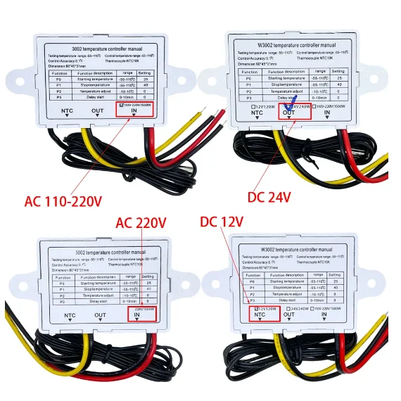 XH-W3001/3002 cyfrowy sterowanie LED regulator temperatury termostat mikrokomputerowy termometr 12/24/110/220V 0.1 precyzja