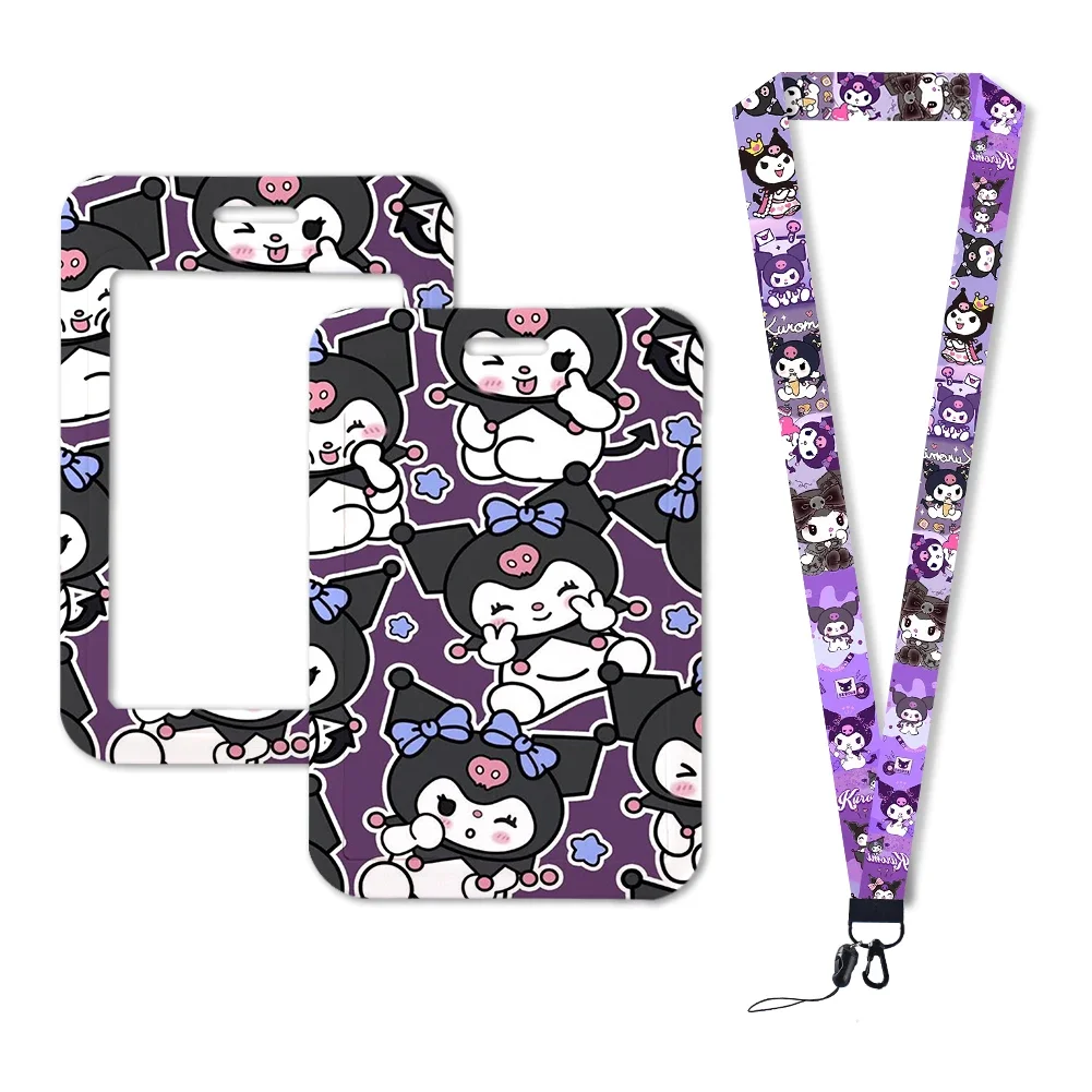 

Sanrio Kuromi Lanyard ID Card Holder Lanyard Credential Holders Neck Straps Women Badge Holder Keychains Accessories