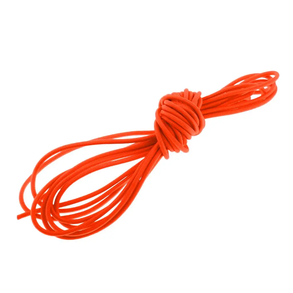

3mm x 5 Meters Orange Strong Elastic Bungee Rope Shock Cord Tie Down