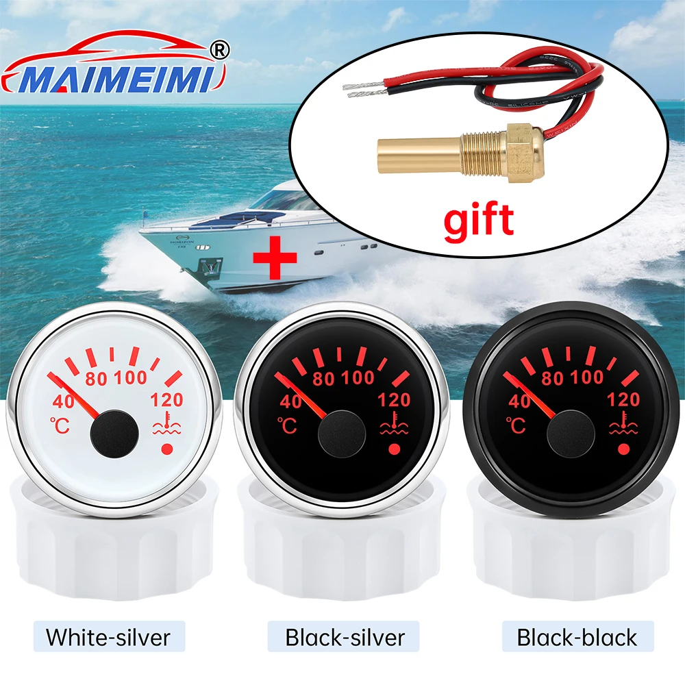 

40-120 degree water temperature gauge meter Digital pointer car Gauge with Water Temperature Sensor Red Backlight for Car Boat