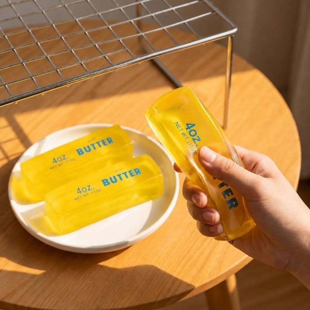 New No Bounce Butter Stick Squeeze Stress Relief Hand Relaxation Simulation Food Pinch Gift