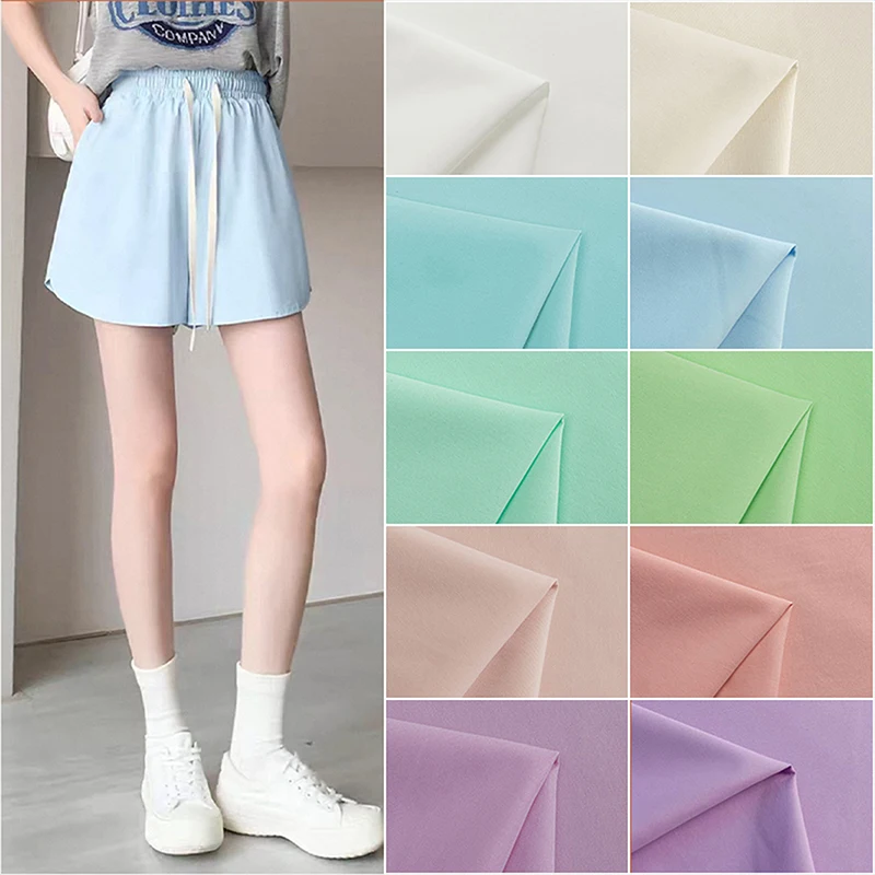 

100% Polyester Breathable Anti-Wrinkle Fabric Solid Color Crisp Designer Fabric DIY Workwear Pants Shorts Sewing Material