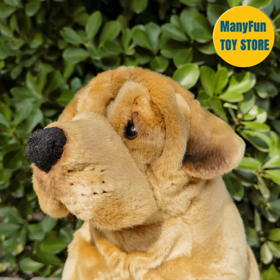 ชาร์เปยสมจริงคุณภาพสูงน่ารัก plushie Shar Pei สุนัขของเล่นตุ๊กตาเหมือนสัตว์จำลองตุ๊กตายัดไส้ Kawai ของขวัญของเล่น