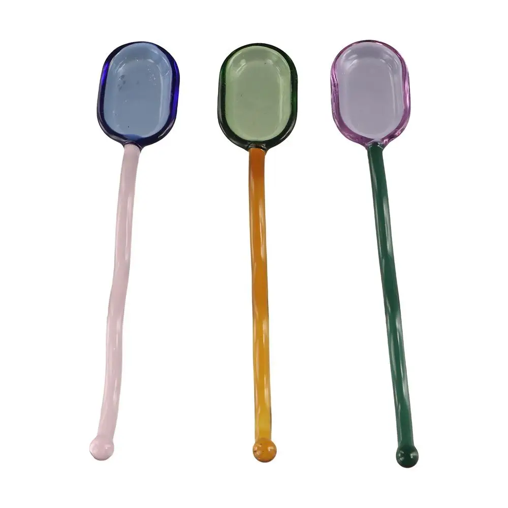 Wave Rust-Proof For Deserts And Juice Home Tableware Colored Glass Mixing Spoon Coffee Spoon Milk Spoon Stirring Spoon