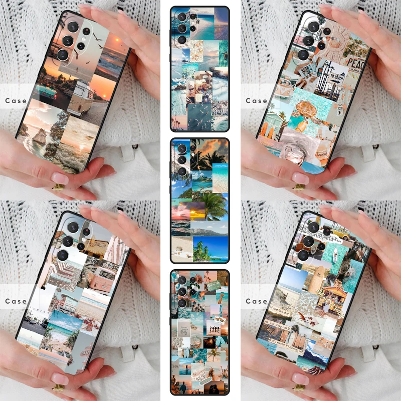 Summer Beach Collage TPU Phone Case for Samsung Galaxy S26 S25 S24 S23 S22 S21 S20 Note10 Plus FE Ultra Cover