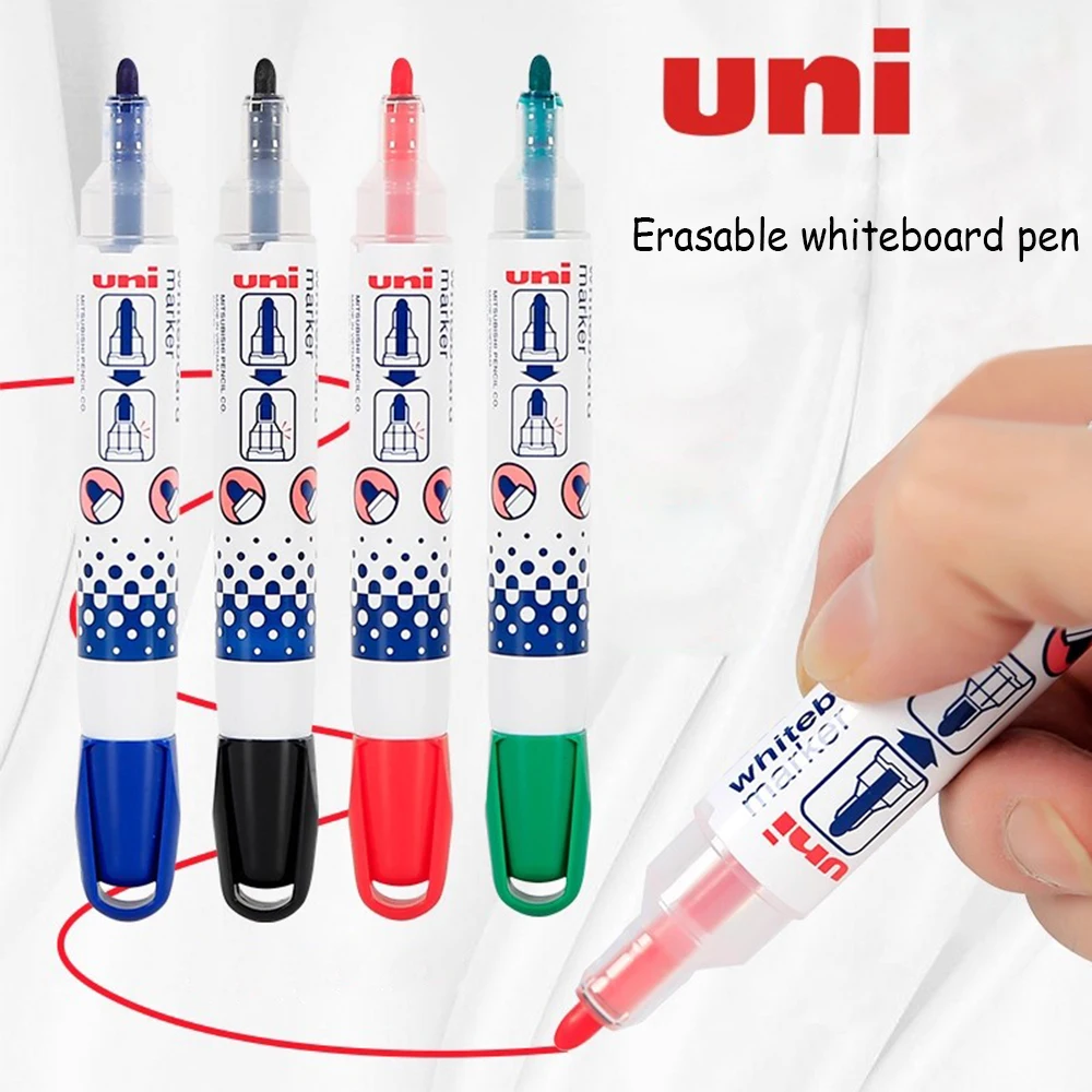 

1 шт., японская стираемая ручка для доски UNI PWB-202, большая емкость, визуальное окно, классные цветные маркеры, канцелярские принадлежности, школьные принадлежности