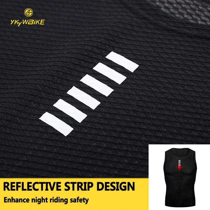 YKYW Sleeveless Men Summer Cycling Jersey Bicycle Vest Black White Mesh Underwear Mtb Road Bike Base Layers Sports Gym Clothing