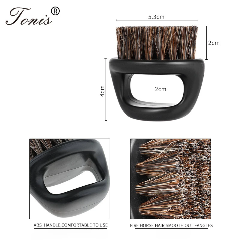 1Pcs Men's Beard Ring Brush Design Horse Bristle Men Shaving Brush Portable Barber Beard Brushes Salon Face Cleaning Razor Brush