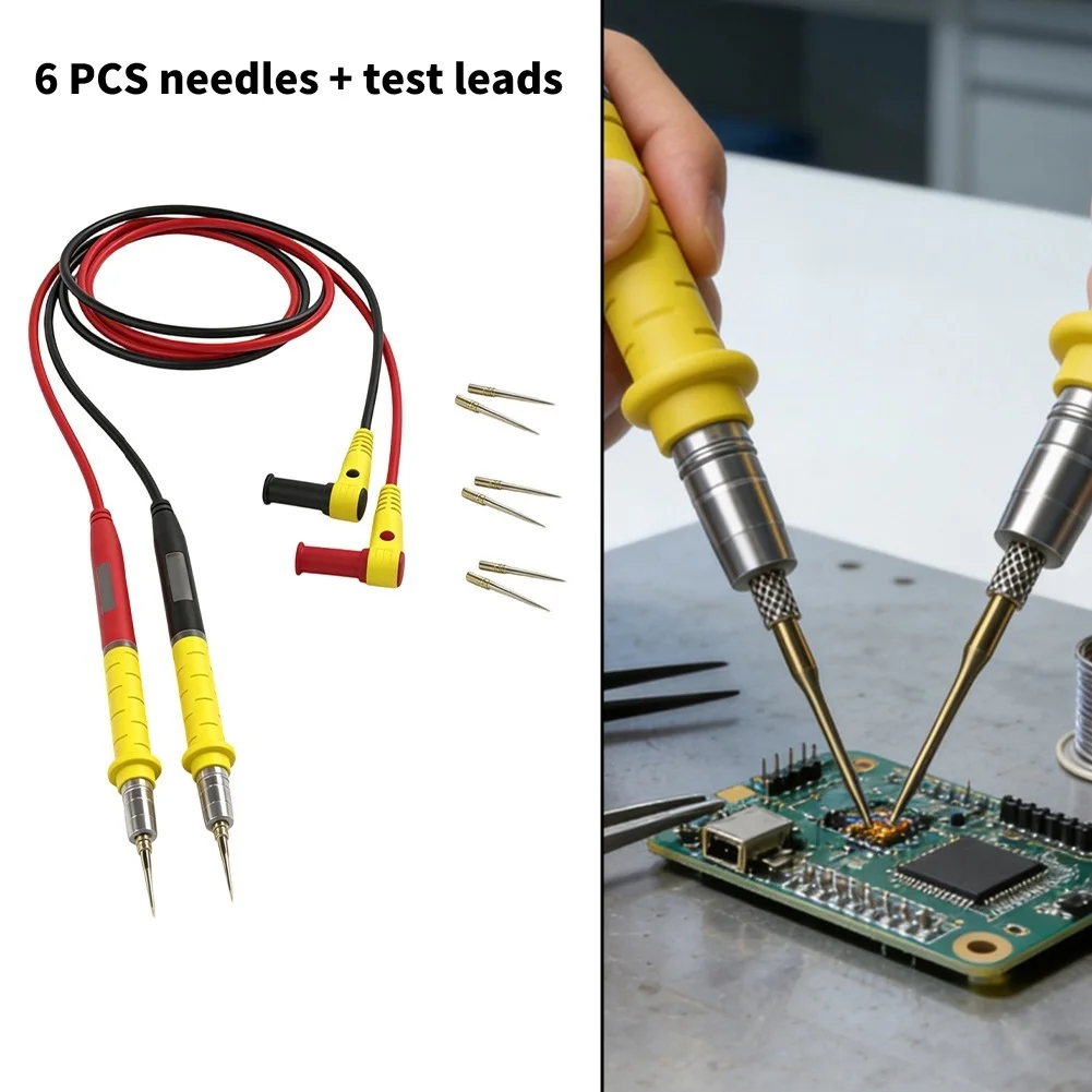 Multimeter Probe Test Leads Multimeter Test Probe Pen Gold Plated Copper Tip With Silicone Wire Electrician Circuit Board Test