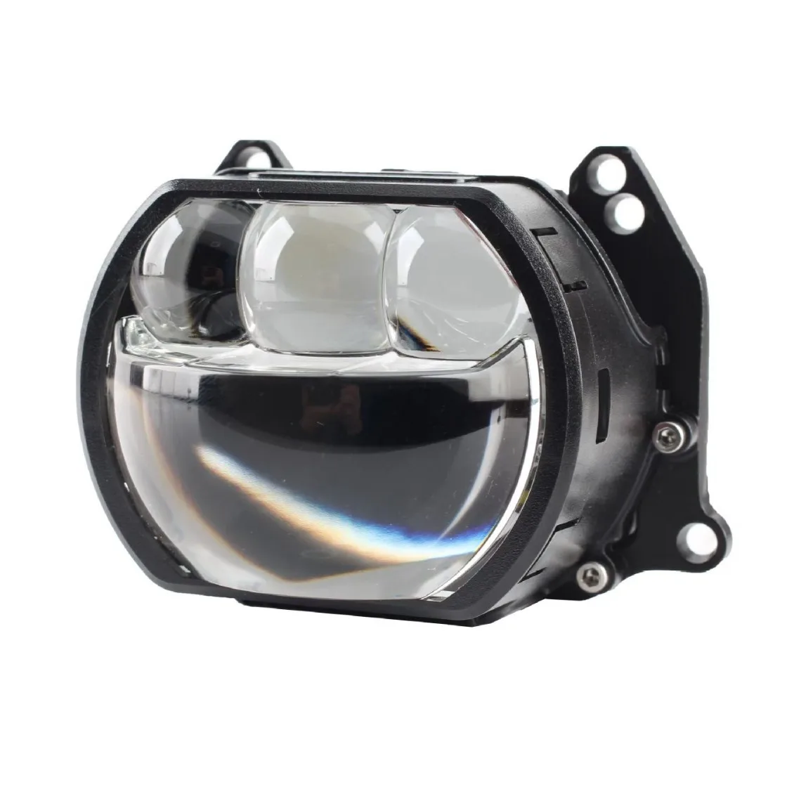 

3 Inch Square Bi LED Projector Headlight with Halo Triple Direct Laser Lens Three Eye Dual Beam High Low Car LED Front Lamp