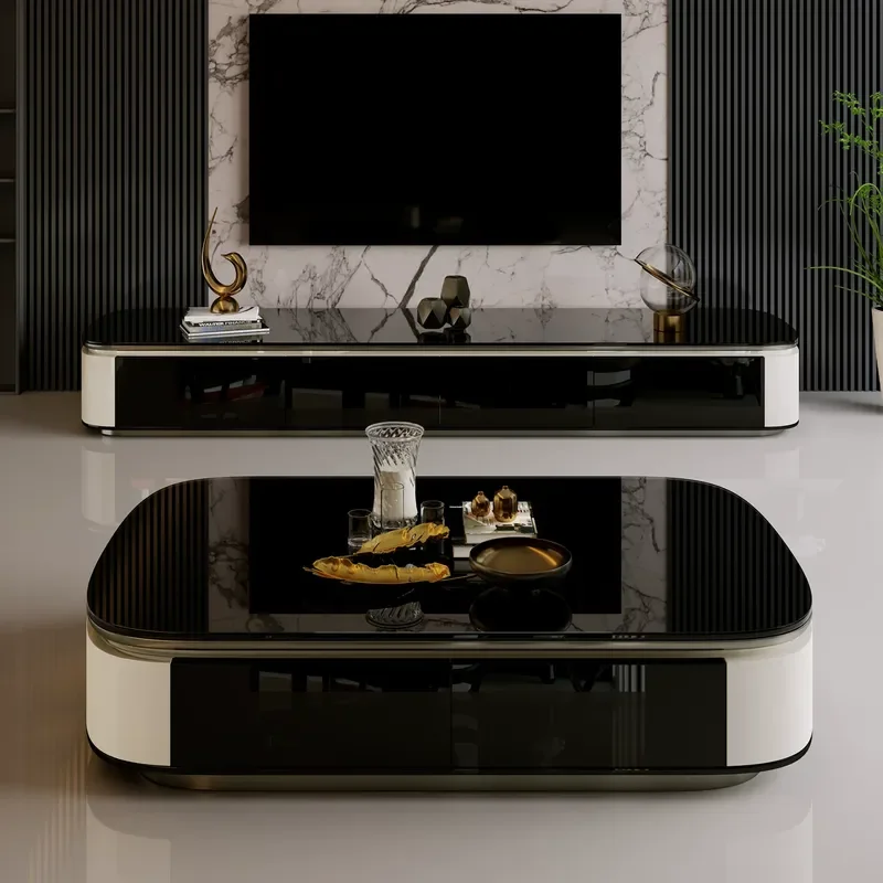 Natural Marble Coffee Table Modern Luxury Large Flat Floor Living Room Home High End Tea Table Extended Table