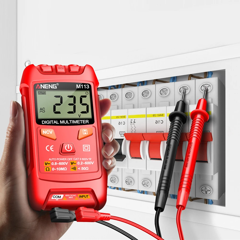 전압 옴 멀티 테스터 디지털 미니 멀티미터 테스터, 지능형 멀티미터 LCD, NCV 데이터 포함, 전기기사용 1999 카운트 홀드