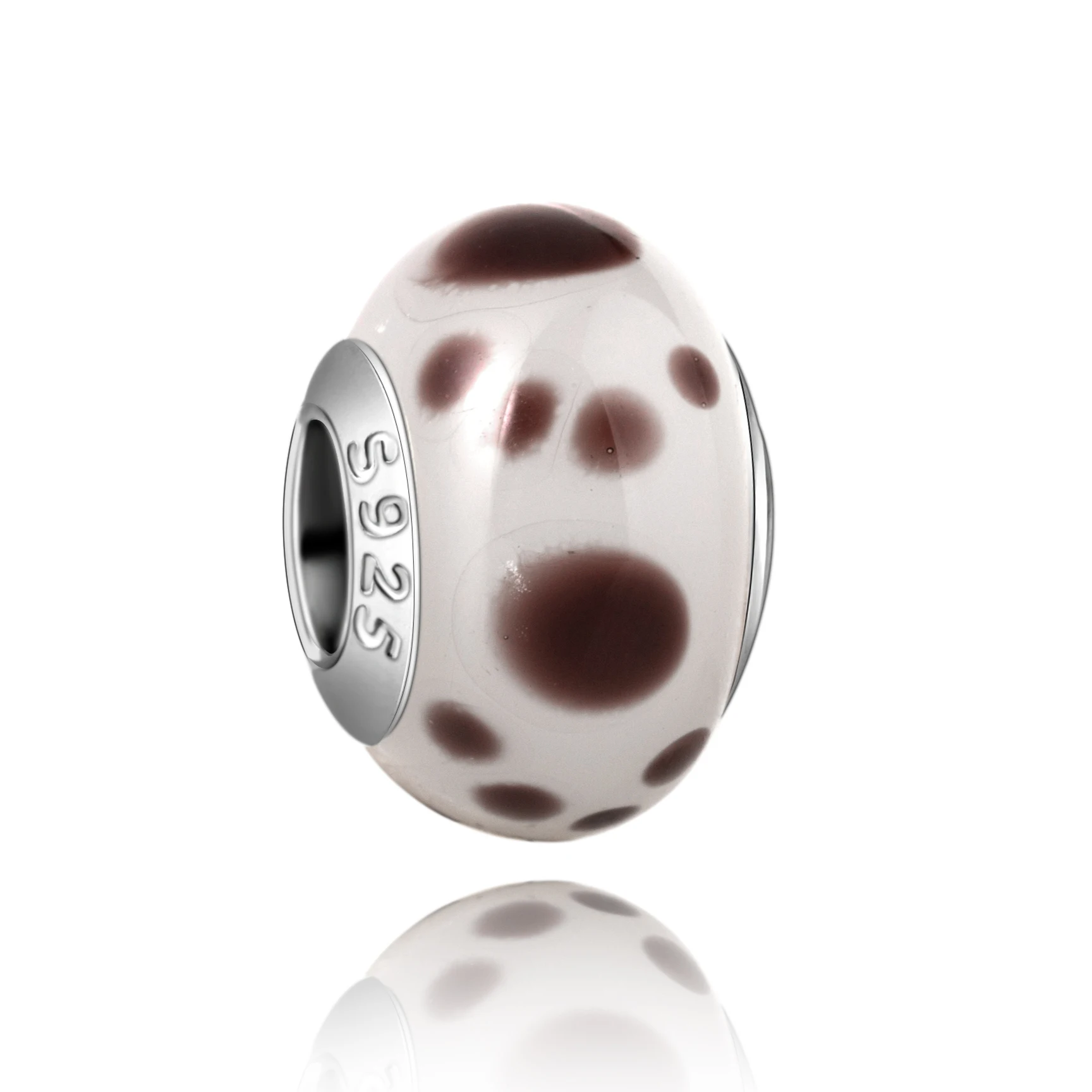 Lovely Pink Blue Paw Print Glass Bead 925 Sterling Silver Charm Fits Original Bracelet DIY Jewelry For Girls Anniversary Gift