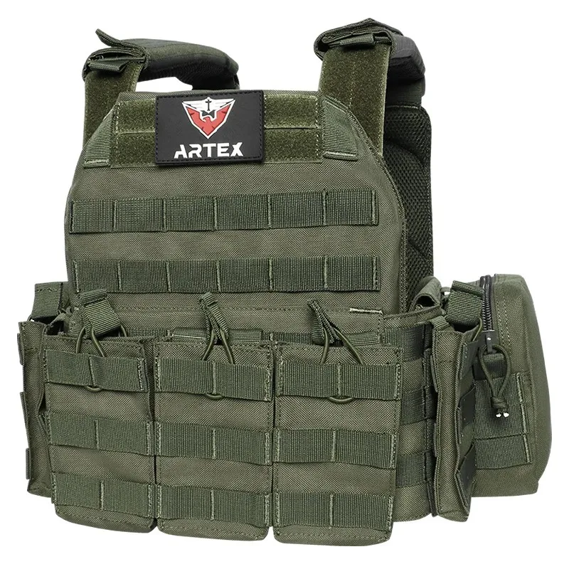 Gilet tattico con buste per piastre, armatura da caccia, gilet da allenamento regolabili, fodera in rete 3D traspirante