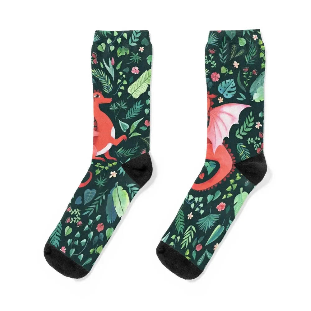 Tropical Dragon Socks anti-slip colored cute Socks Men Women's