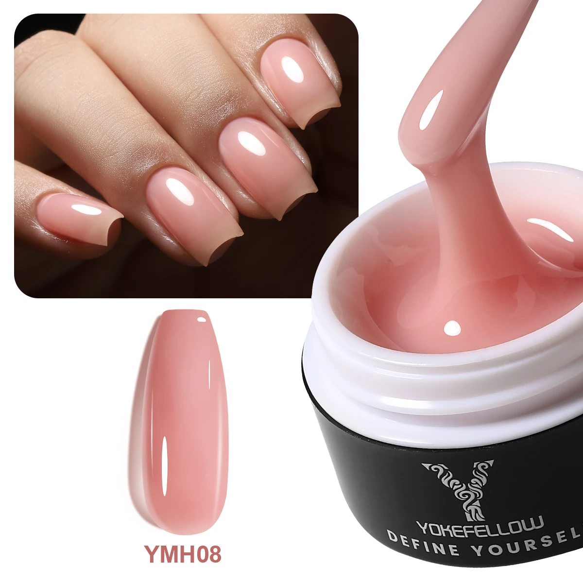 NEU YOKEFELLOW Builder Gel Nagellack 15g Jelly Blue Hard Gel HEMA TPO Free Extension Gel Bunte Builer Lack für Nagel DIY
