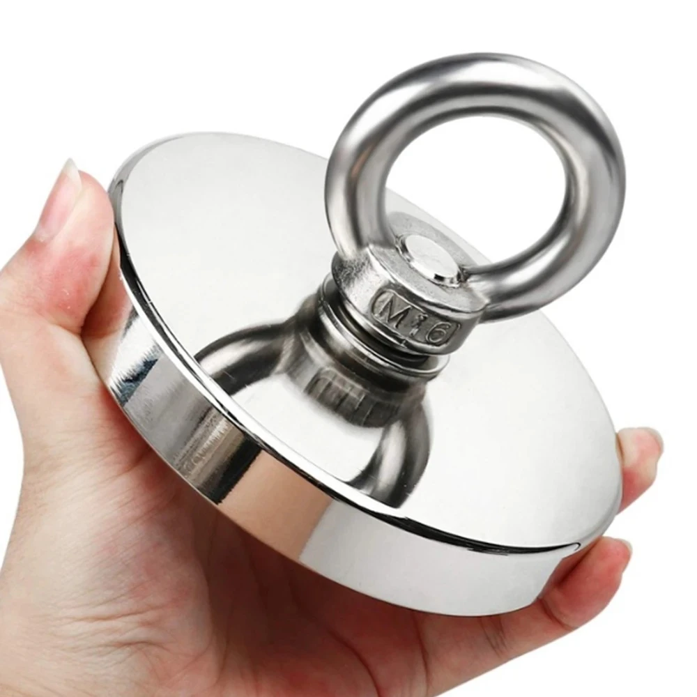 N45 Salvage Fishing D48 D55 D60 Magnet Suction Cup Hook Rare Earth Heavy Duty  Countersunk Hole Catch Rope River Pick Treasure