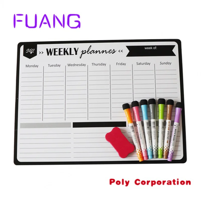 Custom  Custom Mini Kids Paper Magnet Marker, Notepad Sticker Double Side Sheet, Whiteboard Magnet Calendar For Fridge Dry Erase