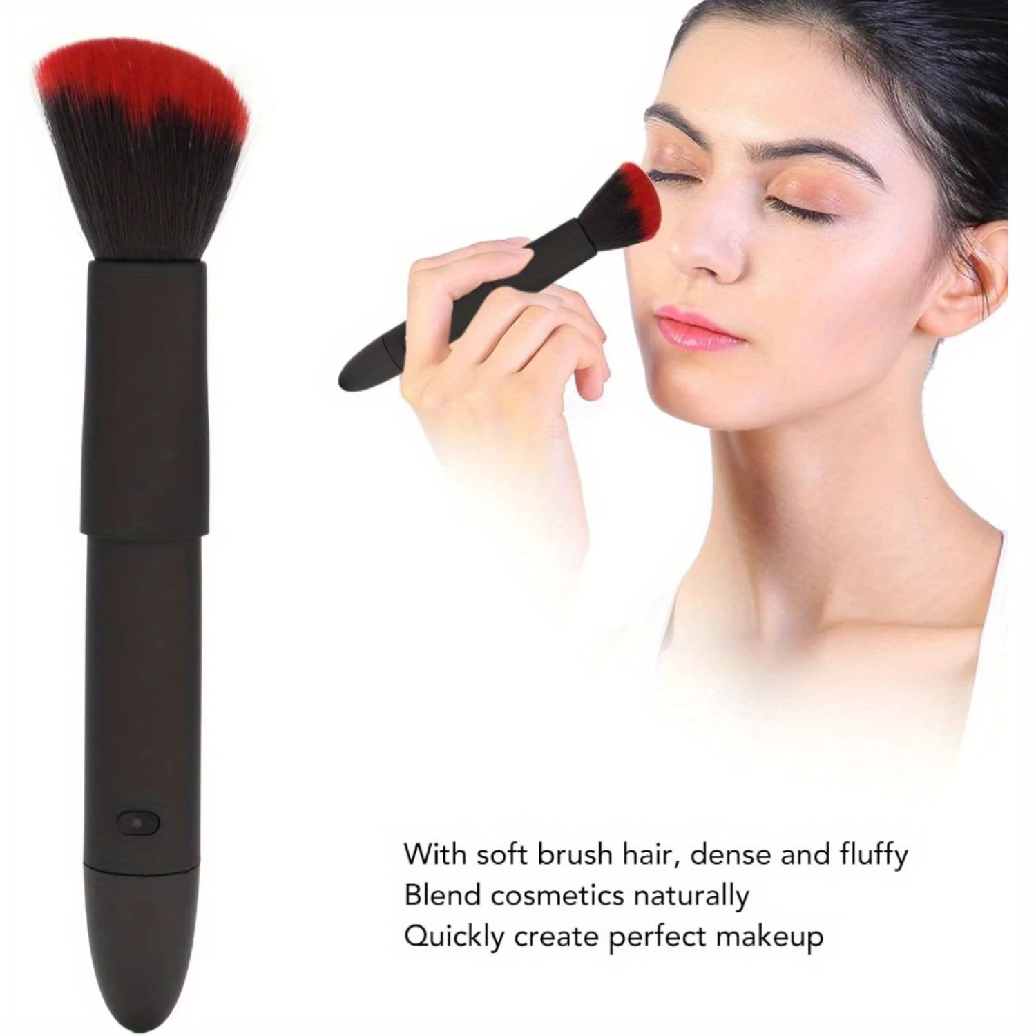 Makeup Brush, Portable 10 Gears Vibration Frequency  Face Brush Rechargeable Adjustable Multifunctional Waterproof Blush Brush f