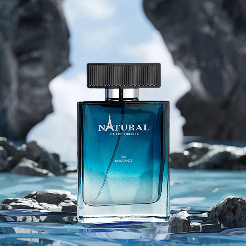 100ml men's perfume Gulong aqua blue black natural fresh wood sandalwood perfume - light fragrance, not strong, not greasy, just