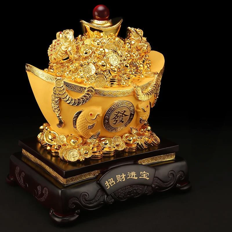 Zhaocai Attract  Wealth Gold Ingots Ornaments Treasure Pots Home Furnishings Opening Gifts Living Rooms Housewarming Decorations