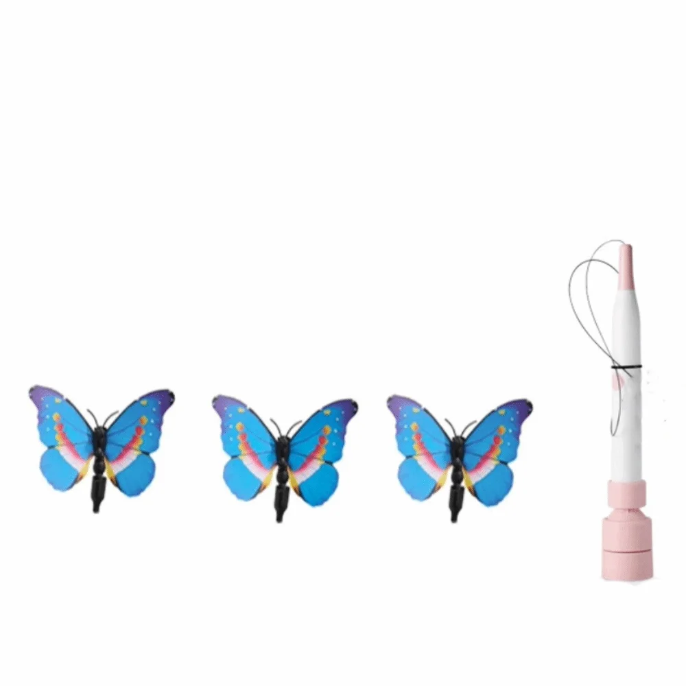 

Long Rod Electric Cat Toy Steel Wire 360° Swivel Butterfly Flying Toy with Suction Cup Cat Teasing Stick Self-hilarity