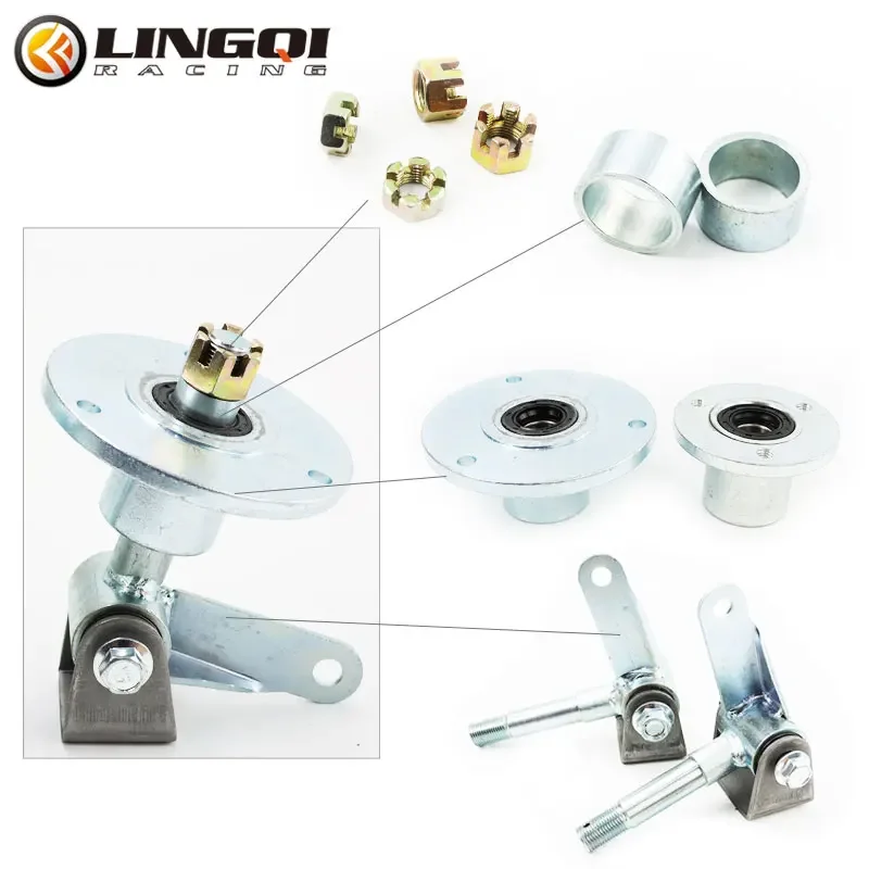 LYNNCHI Motorcycle  Front Wheel Knuckle Spindle with 5 inch 6-inch Hub Rim Flange For Go Kart Dune Buggy ATV Accessories Parts