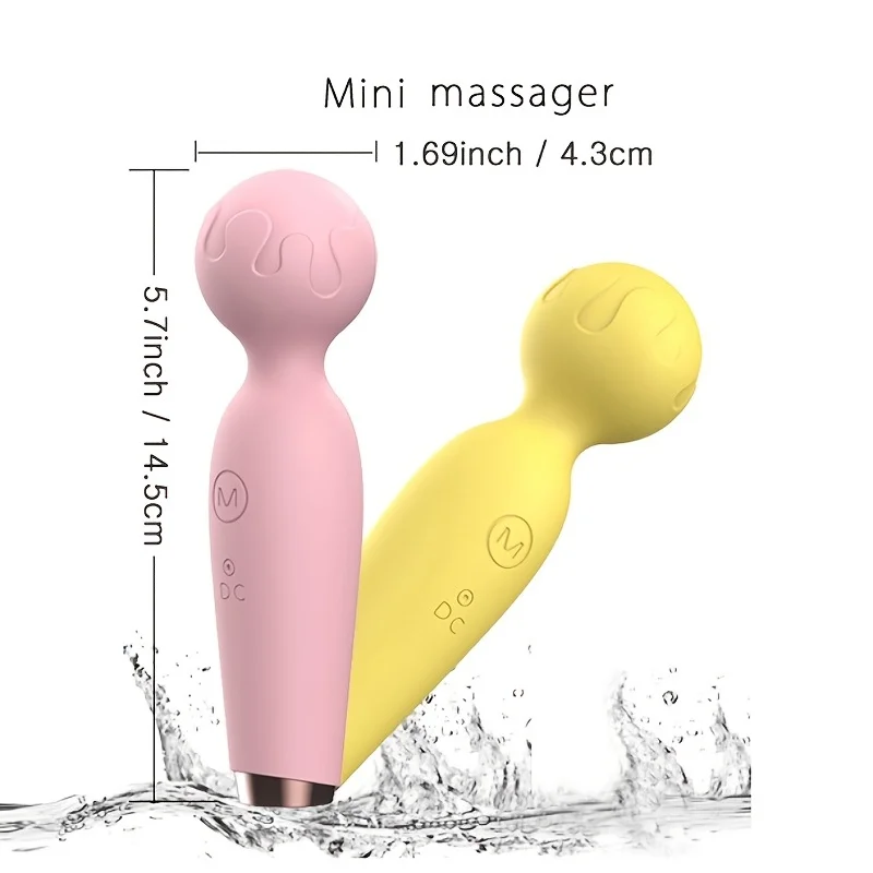 1pc Cordless Silicone Wand Massager, Mini Handheld Massager With 10 Powerful Modes, Rechargeable Body Massager For Neck Back Sho