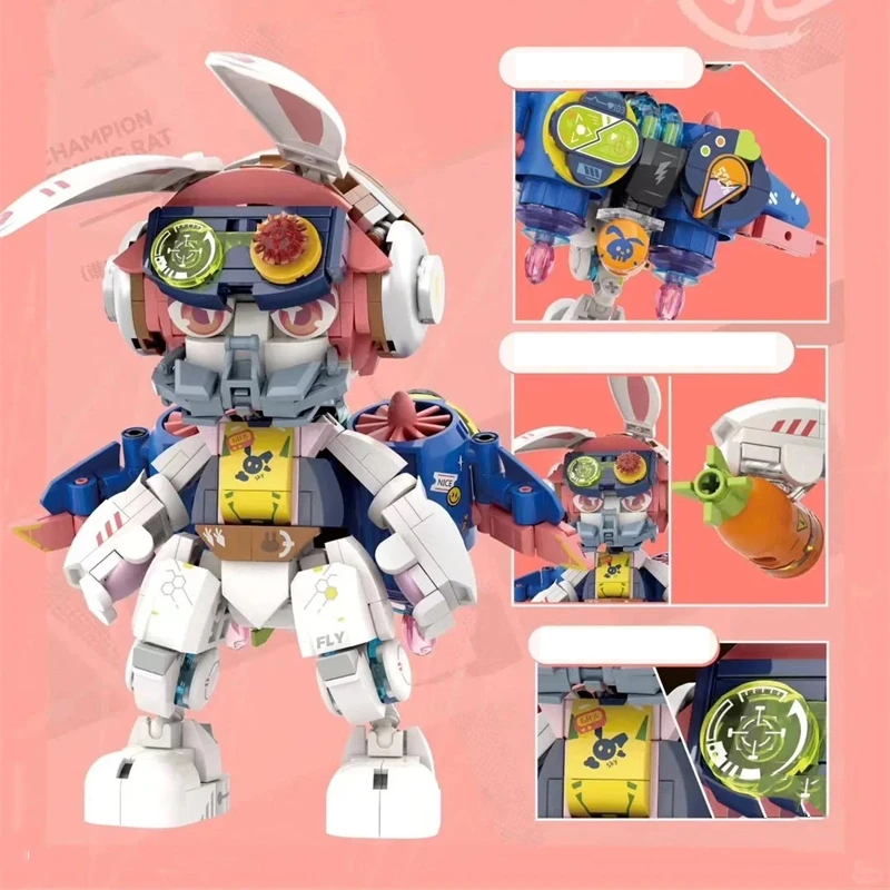 Twelve zodiac robot building blocks movable mecha assembly model ornament collection figure cool boy birthday gift toy