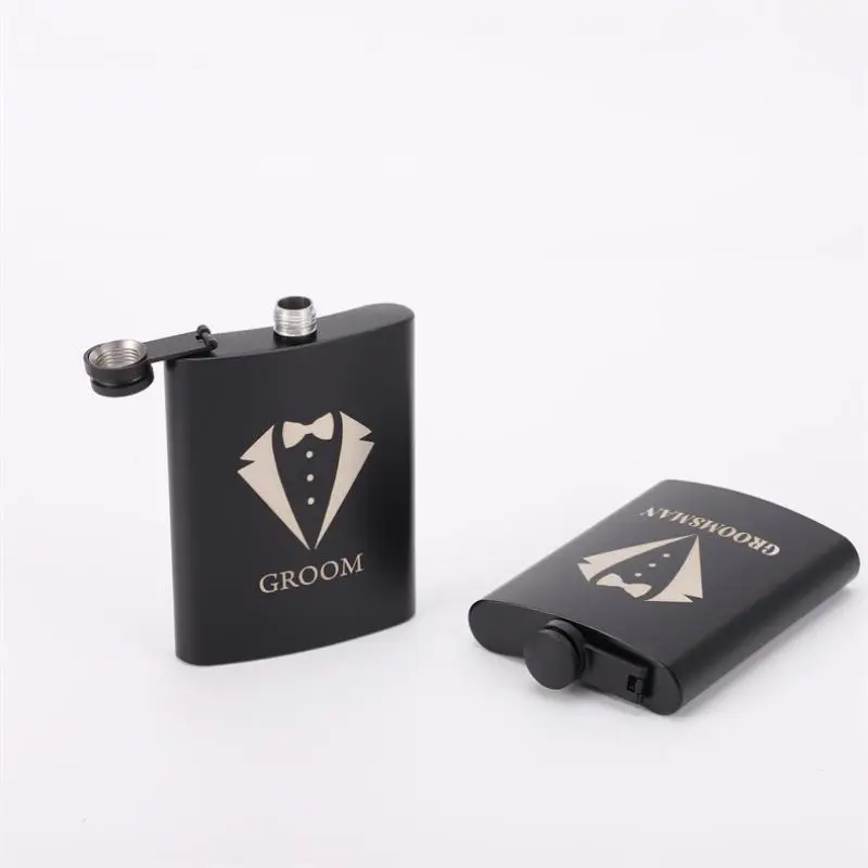Stainless Steel Custom Name Hip Flask 8oz Portable Leakproof  Container for Outdoor Camping Hiking
