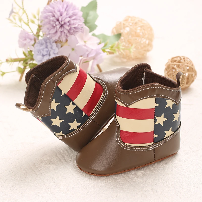 Baby-Cowboystiefel - Western-Stil | Erste Laufschuhe mit weicher Sohle für Neugeborene und Kleinkinder – Detail 4