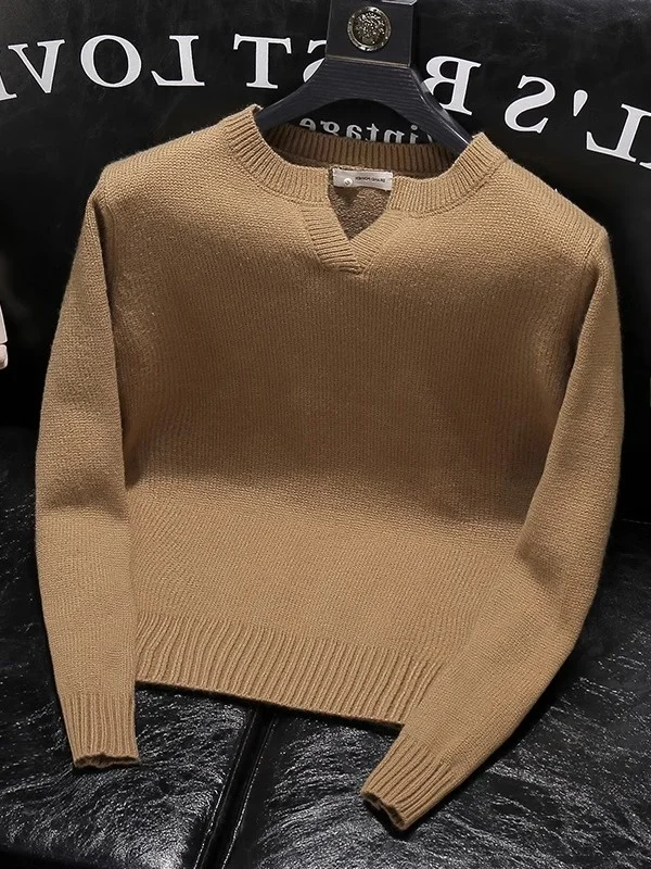 

Faionable Slim Fit V-Ne Knitwear Winter New Sle Briti Men's Long Sve Sweater Trendy Base Layer irt Youthful Energy