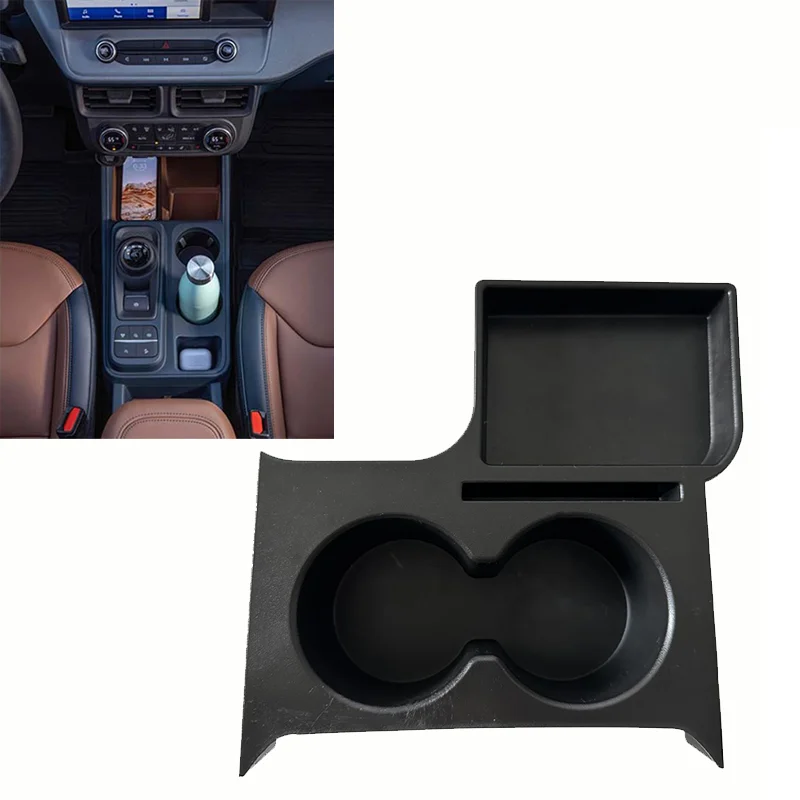 

BLACK Front Seat Armrest Waterproof Design Tool-free Setup Multi-functional Compartments Car Interior Organizer