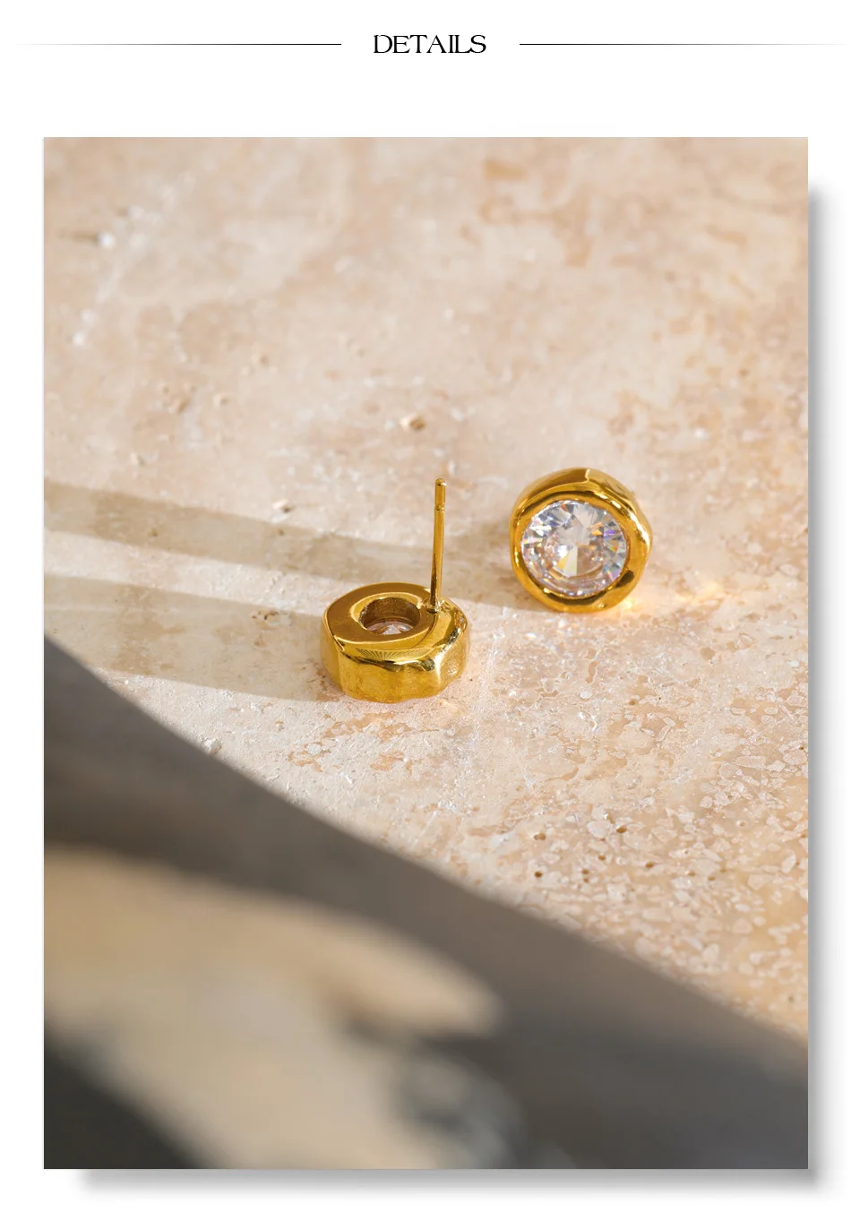 Yhpup Edelstahl-Ohrstecker mit kubischem Zirkonia, rund, für Damen, hochwertig, zierlich, glamourös, Geschenk, Premium-Schmuck – Detail 9