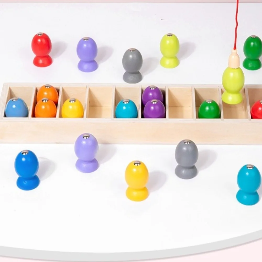 

Подарки, портативная магнитная игра-рыба, соответствующая цвету, рыбалка, рыбалка, многофункциональная обучающая деревянная интерактивная игра