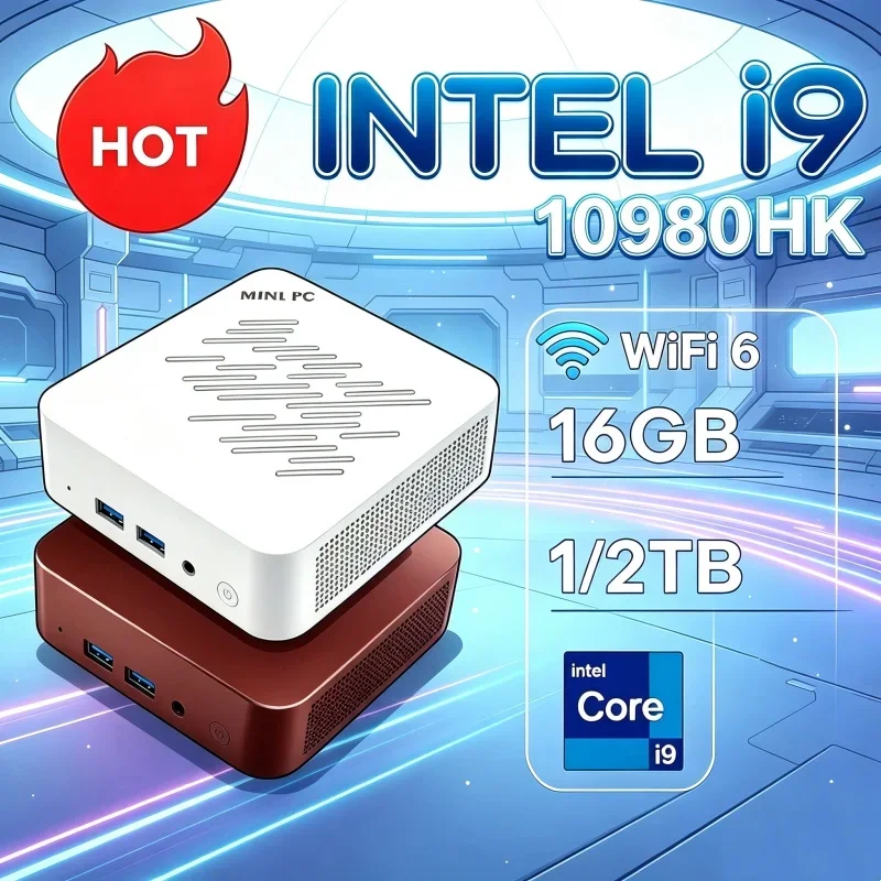 Burly MINI PC Intel Core I9 10980HK Windows 11 16GB RAM 1TB 2TB SSD WIFI 6 BT5.2 4K HD Mini Gaming Office Study Pc Fit