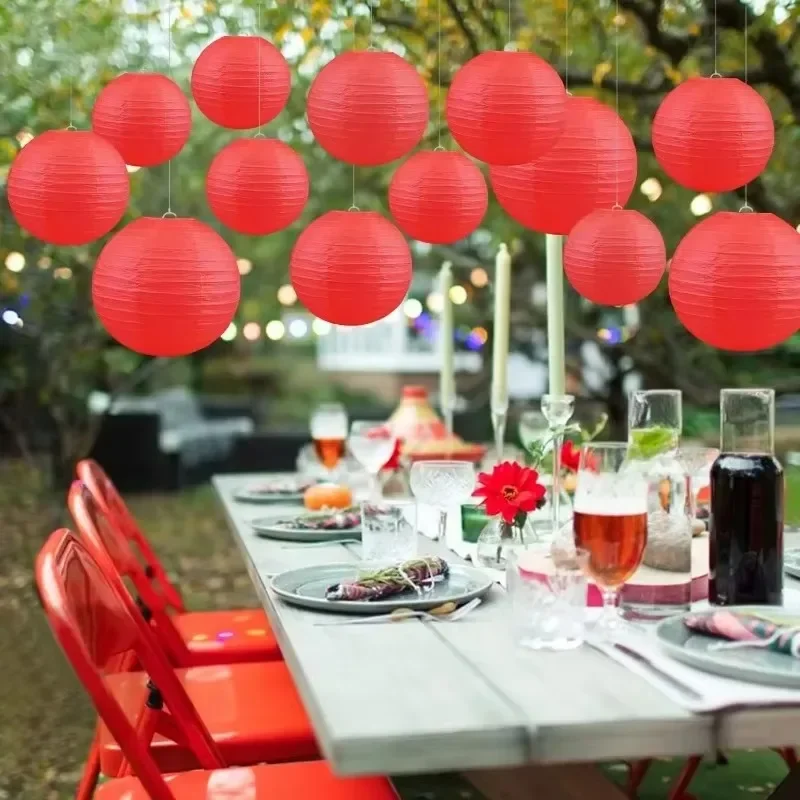 30PCS Red Paper Lanterns Set Assorted Sizes Hanging Round Chinese Paper Lanterns 6 8 10 Inch for Birthday Party Decorations, We