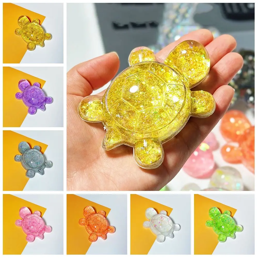 Flash Flowing Sand Candy Color Turtle Dolls Cute Miniature Tortoise Statue Cartoon Turtle Toy Lovely Mini Turtle Small Ornament