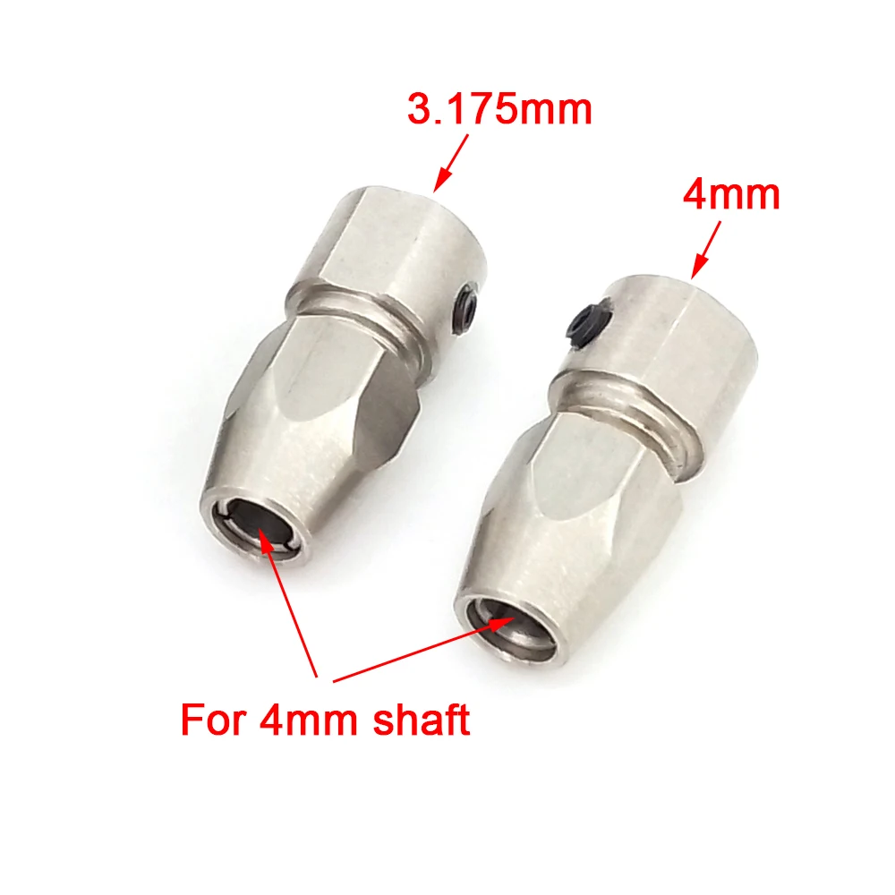 4mm flexible Shaft Coupler 4mm to 4mm 3.175mm to 4mm Coupling Mini Joint Collet for RC Boat MONO Speed Boat VEE Oval