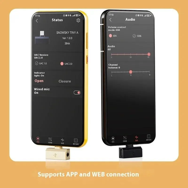 FiiO SNOWSKY Tiny A/Tiny B ヘッドフォン アダプター HiFi アンプ ポータブル ヘッドフォン アンプ PCM 384kHz DSD256 3.5mm/4.4mm TypeC