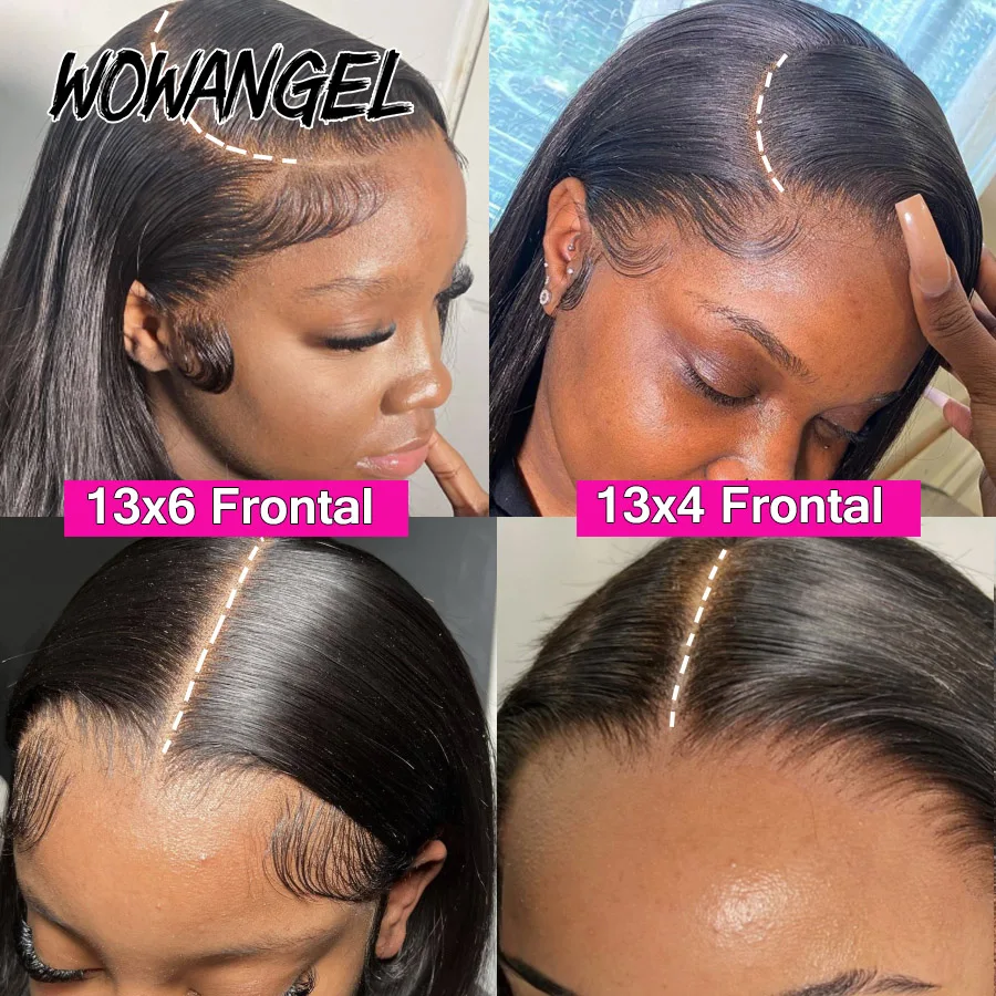 Wow Angel 13x6 Full Frontal Only Human Hair Real invisible HD Lace Melt Skins Straight Transparent Lace Frontal Only Remy Hair