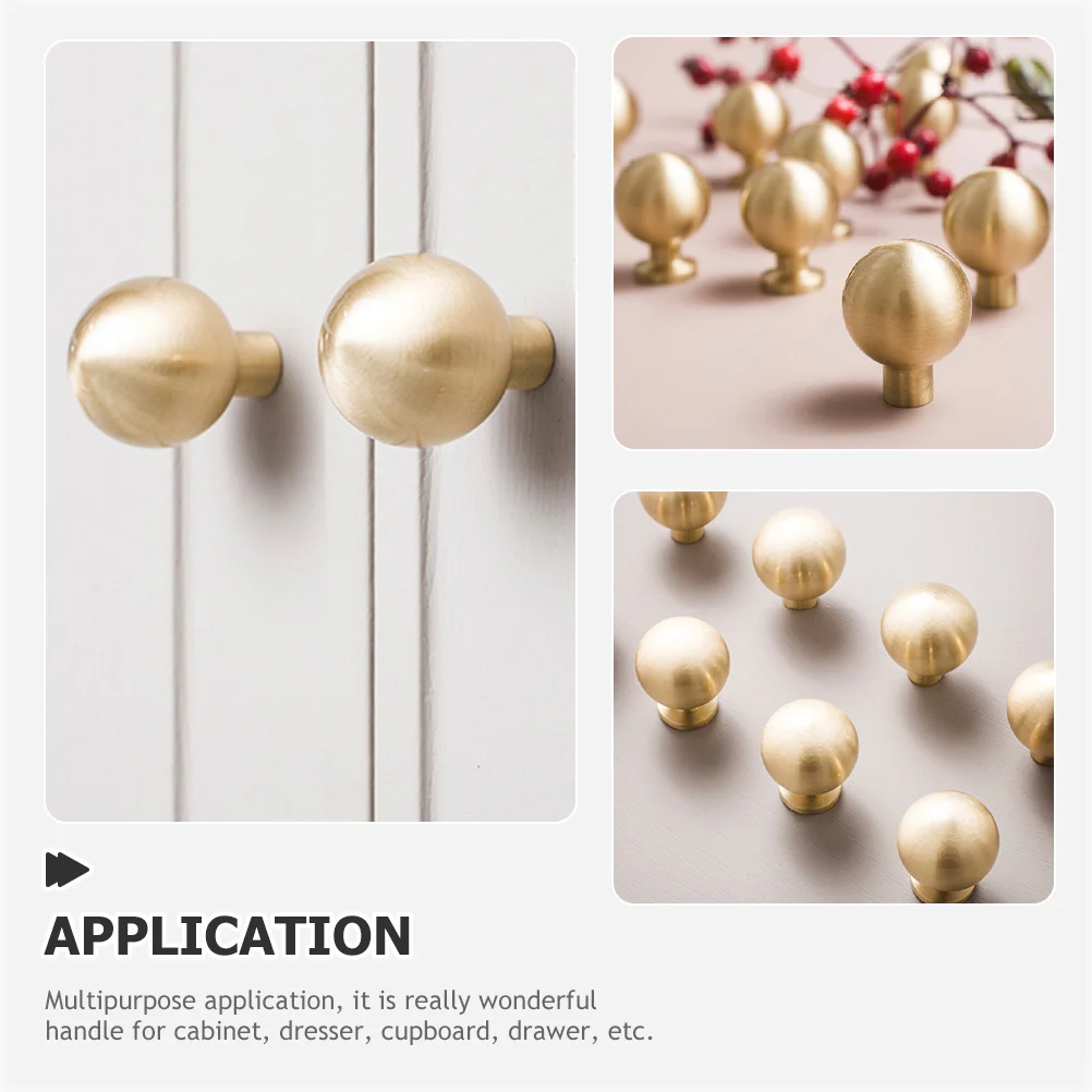 

Brass Round Ball Knobs Single Hole Modern Cabinet Drawer Handles Solid Copper Furniture Hardware 1307.25 Durable Closet Wardrobe