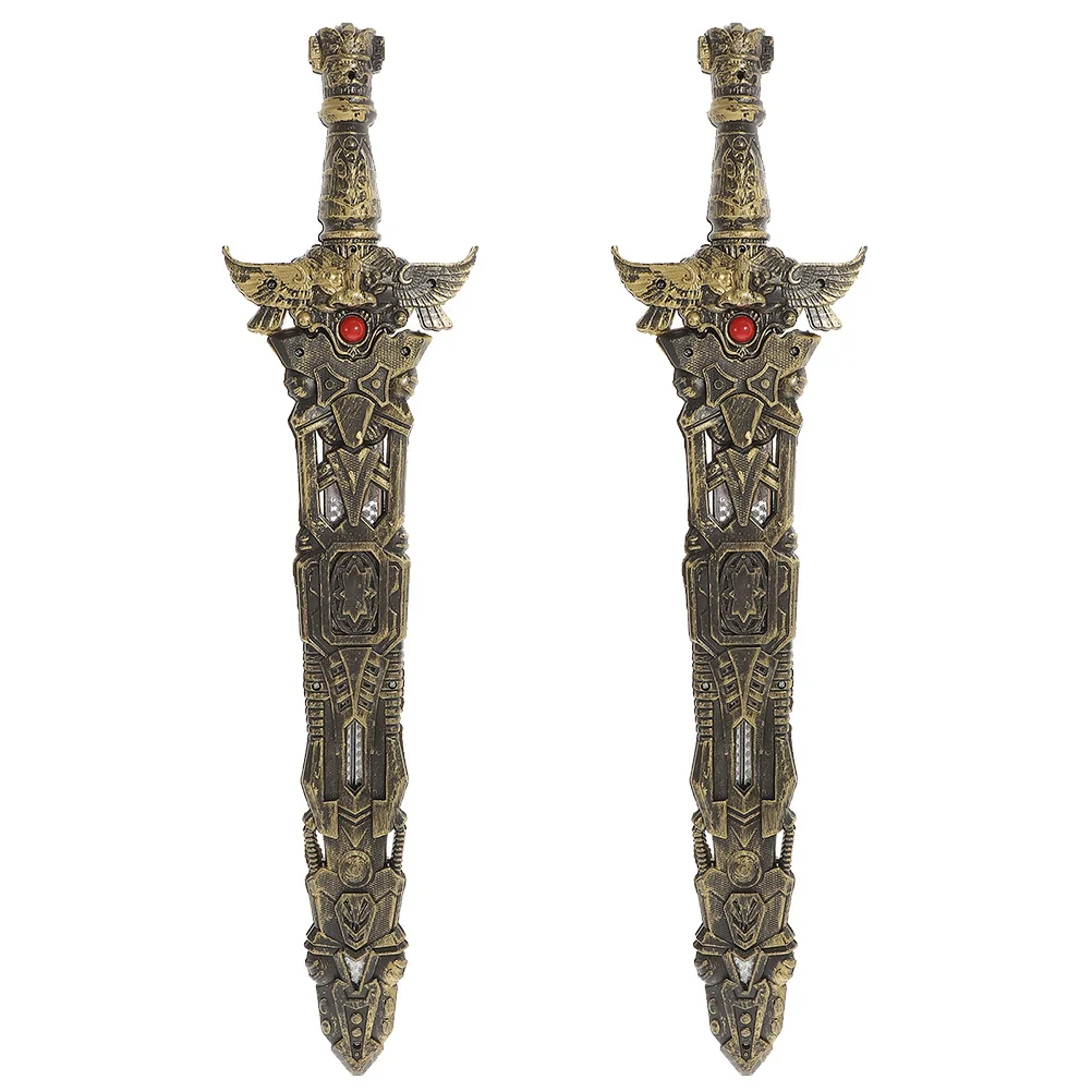Espada de plástico para niños, espada de juego ligera y duradera, accesorio de Cosplay portátil, espada japonesa, accesorio de reunión de juegos de fiesta, 2 uds.