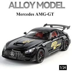 1: 24 Mercedes AMG-GT simulation alloy sports car model with sound and light feedback, children's toy ornaments and gifts