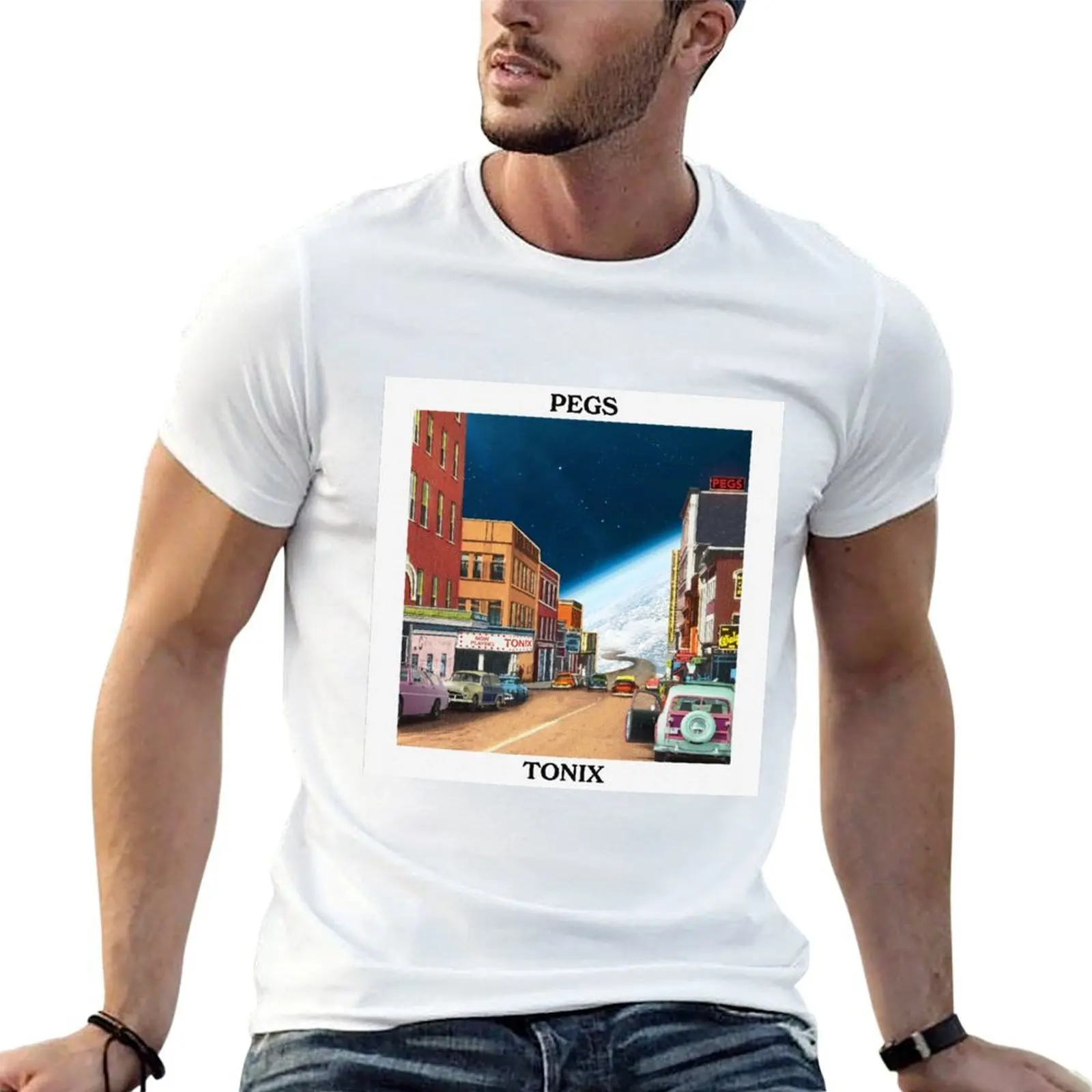 

PEGS Art Cover T-Shirt cotton t shirt pack t shirts for man cotton T-Shirt