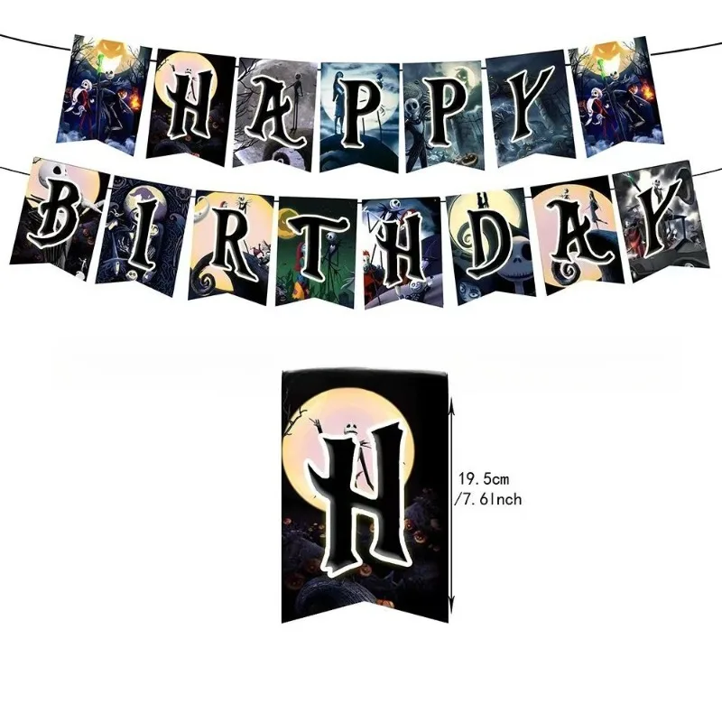 12개입 핫 크리스마스 악몽 생일 파티 케이크 토퍼 카드 용품 남녀 테마 파티 용품 선물