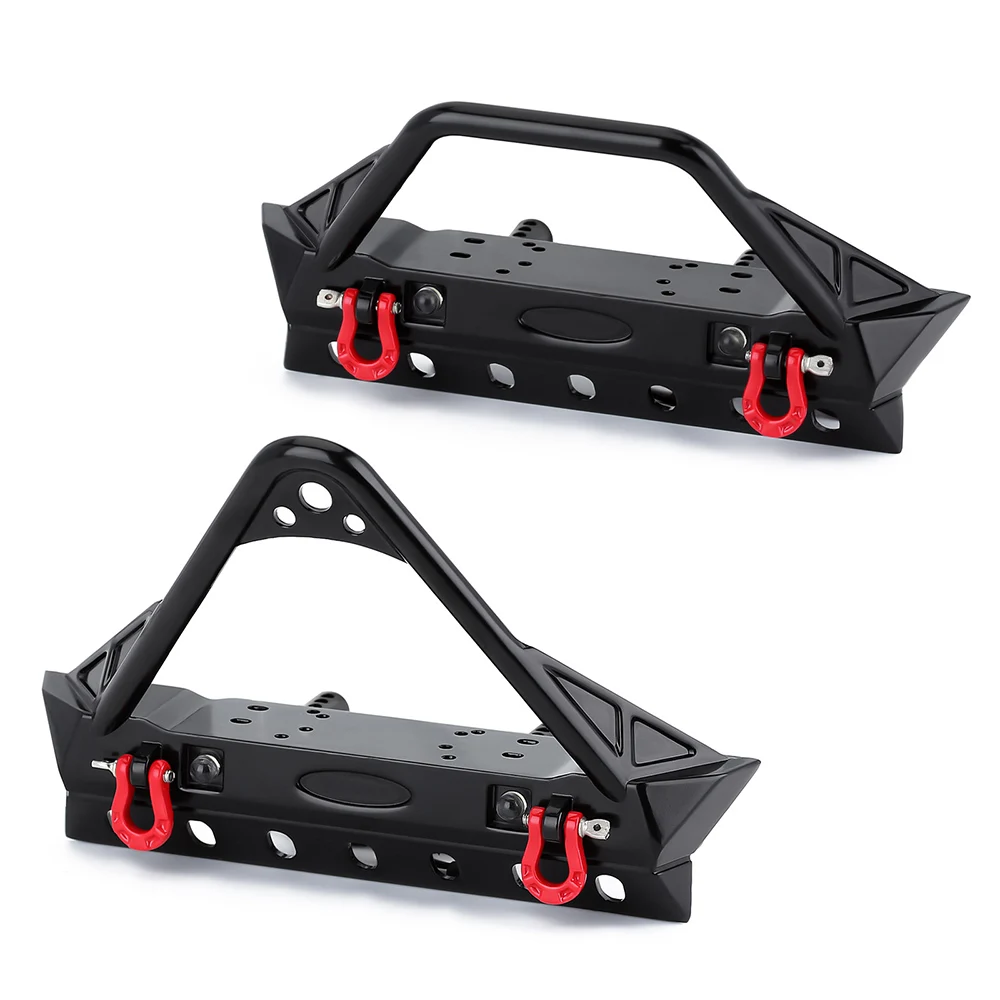 Metal Front Bumper with LED Light for 1:10 RC Crawler Car TRX4 Axial SCX10 90046 & SCX10 III AXI03007 Upgrade Parts