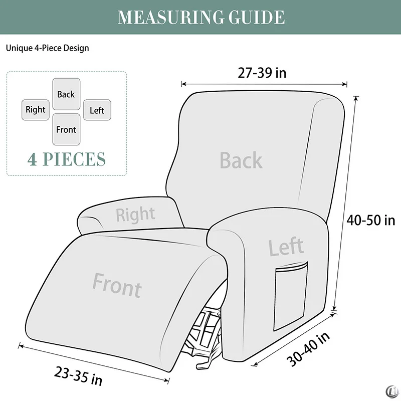 1seater Jacquard Recliner Sofa Covers Elastic Armchair Cover Non-Slip Spandex Stretch Recliner Chairs Slipcovers Living Room