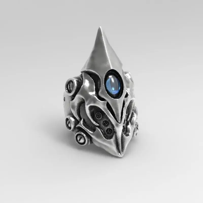 2023 New Ring Avant-garde Mecha King Flame Shield Armor Alloy Material Cyberpunk Style Neutral Jewelry Party Gift