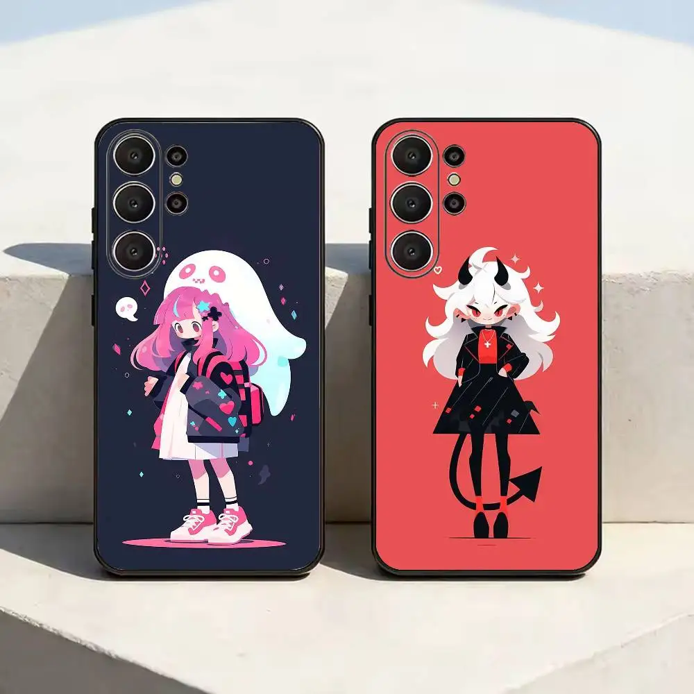 Cute Trendy-a Phone Case For Samsung S26,S24,S21,S22,Plus S23,S30,Ultra,S20,Fe,Black Soft Silicone